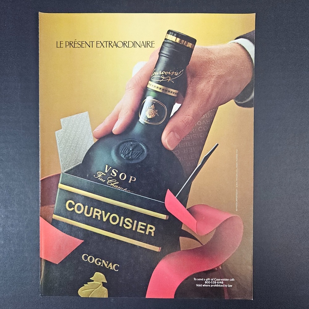 1982 Courvoisier VSOP Cognac Vintage Print Ad WA‎ Taylor Importer Miami FL Bar